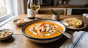 bisque crémeuse au crabe et aux crevettes.