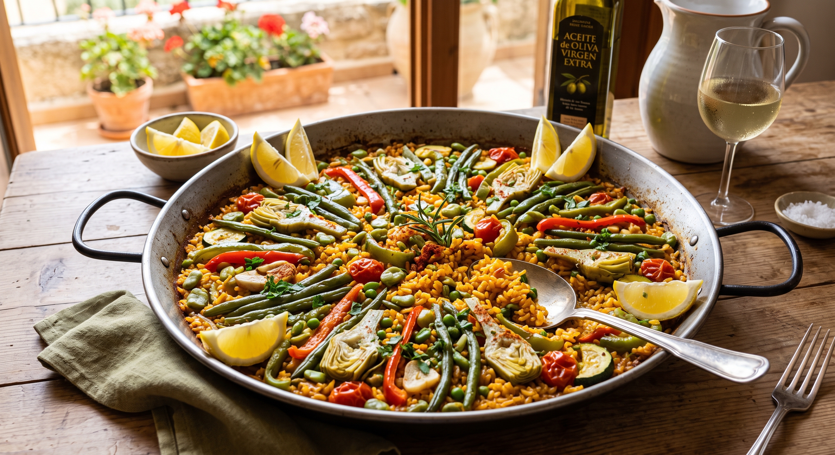 Paella végétarienne aux légumes