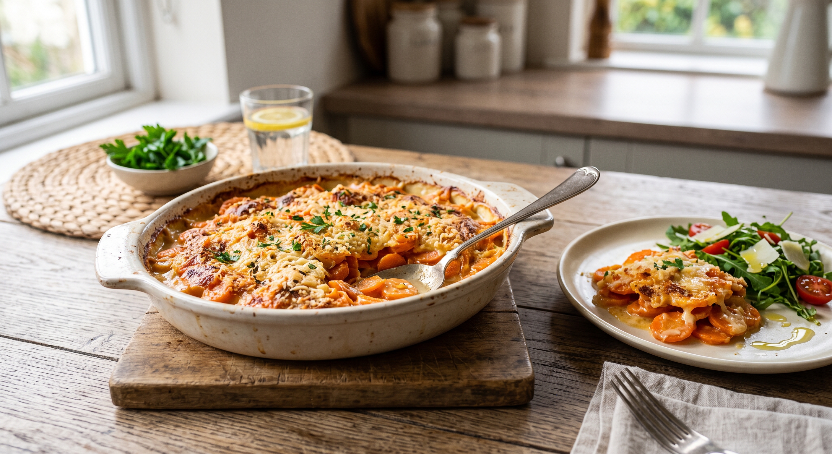 Gratin de carottes léger au cumin et parmesan