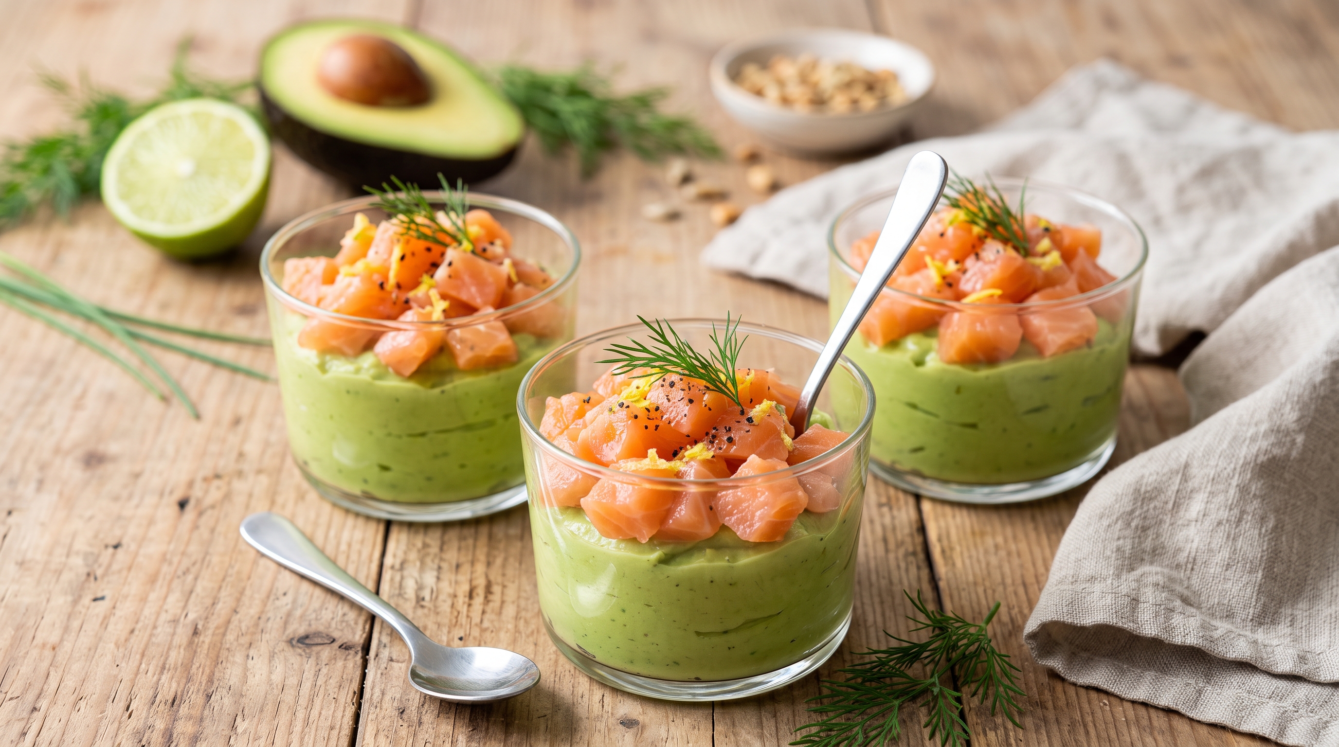 Mousse à l’avocat au saumon fumé