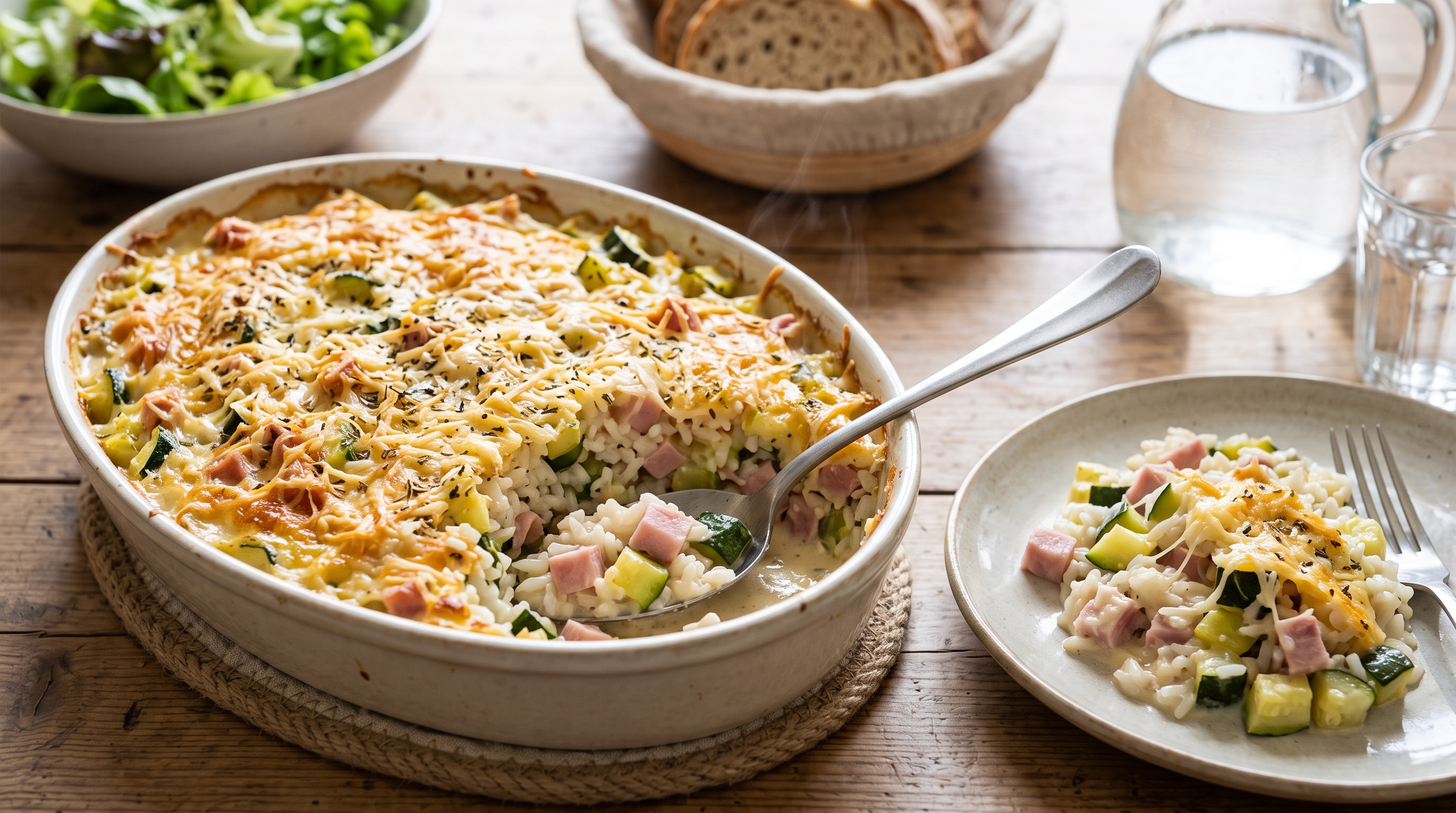 courgettes jambon et riz