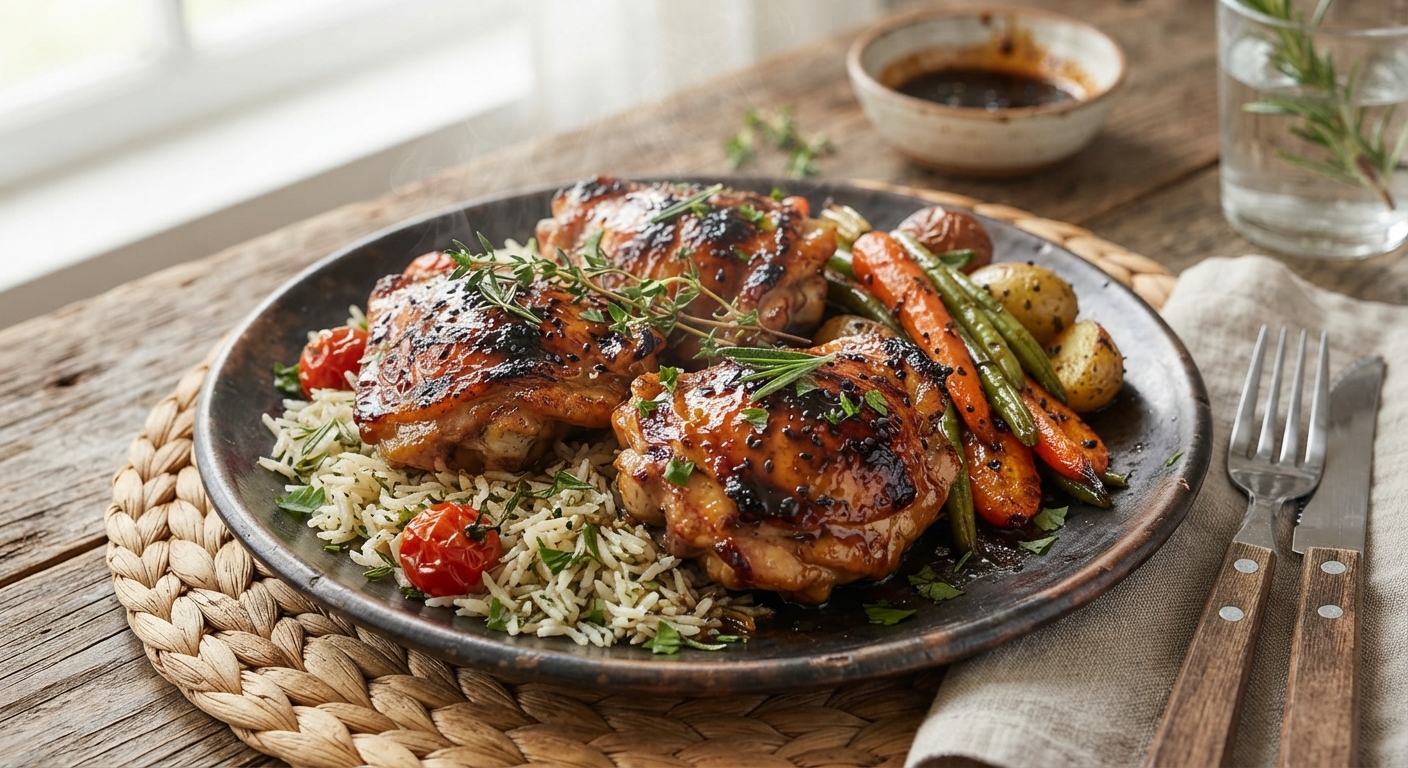 cuisse de poulet au miel et balsamique